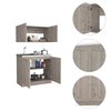 Tuhome Zurich Cabinet Set, Two Shelves, Light Gray SLZ6762